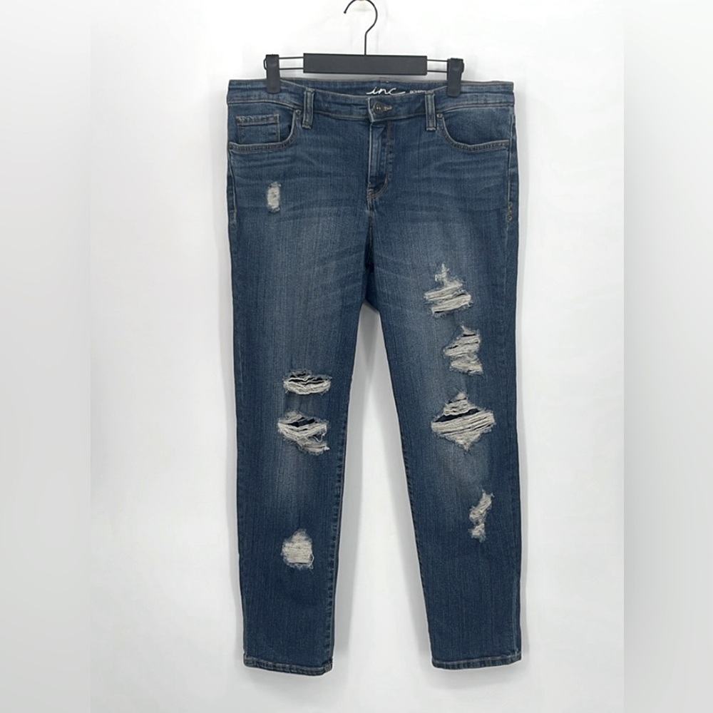 INC Boyfriend Distressed Regular Fit Jeans
